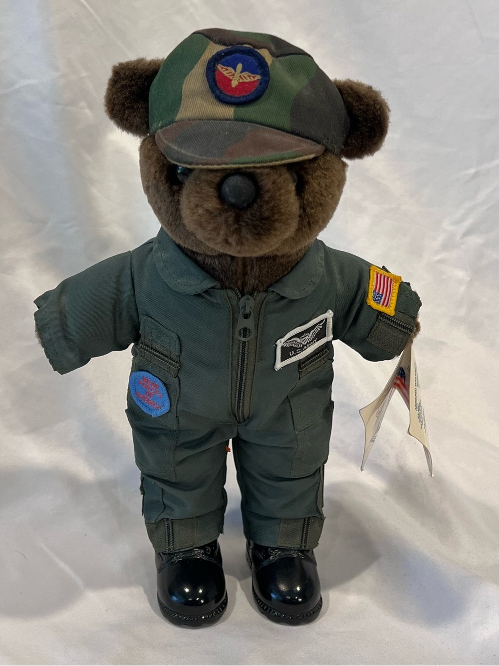 Bear Forces of America Ira Green Mini Army Flight Suit Bear